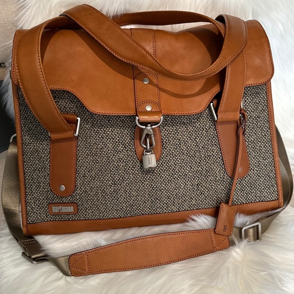 Hartmann Tweed and Leather Briefcase / Satchel (100% authentic) - Picture 2 of 16